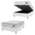 Cama Box Baú Colchão Casal Espuma D45 Lazio Pillow Top 138x188x70cm Linho Branco Hellen – Suporta até 120kg por Pessoa