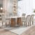 Mesa de Jantar 6 Lugares Stella com Vidro Ripado Chocolate/Off White/Bege Claro – Cel Móveis
