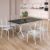 Conjunto Sala de Jantar Mesa Retangular 140x75cm Tampo Madeira Mdp Indiana 6 Cadeiras Rio Paraopeba/Branco
