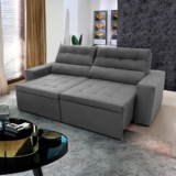 Sofá Retrátil/Reclinável Arizona 2,30m Suede Velut Cinza – King House