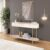Aparador Decorativo Amanda 1 Gaveta e 1 Prateleira Pés Metálicos Dourados Off White G18 – Gran Belo