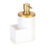 Dispenser Porta Detergente 600ml Branco Dourado Suporte Bucha Buchinha Esponja Pia Cozinha Arthi