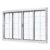 Janela de Aço de Correr Central 100x150cm 4 Folhas com Grade Quadriculada e Vidro Liso Qualitysol Ra