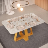 Mesa de Jantar Retangular Tampo Sem Vidro 170×90 DJ Móveis Kiara Cedro Quartzo