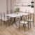 Conjunto Sala de Jantar Mesa Retangular 140x75cm Tampo Madeira Mdp 6 Cadeiras Rio Creme/Preto