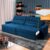 Sofá Retrátil Reclinável 2,50m Albany Suede Velut Azul Marinho Molas Ensacadas – King House