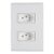 Conjunto 4 x 2 Tramontina com 2 Tomadas Liz 2 Pinos + Terra 10A 250V Branco – 57170/265