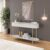 Aparador Decorativo Amanda 1 Gaveta e 1 Prateleira Pés Metálicos Dourados Fendi/Quartzo G18 – Gran Belo