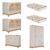 Quarto Bebê Gêmeos com 2 Berços Mini Cama Cômoda e Guarda Roupa Liza e 2 Colchões Gazin Permobili
