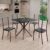 Conjunto Sala de Jantar Mesa Quadrada 70x70cm Tampo Madeira Mdp Indiana 4 Cadeiras Rio Preto Floral/Marrom