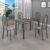 Conjunto de Mesa 120x75cm Tampo Ardósia com 4 Cadeiras Bianca  Paraopeba/Mart Prata/Ardósia Indiano