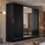 Guarda-roupa Casal 3 Portas Plata Preto/Amendola