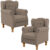 Kit 02 Poltronas Decorativa Para Sala De Estar Yara P02 Bouclê Bege – Lyam Decor