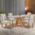 Mesa de Jantar 4 Lugares Kyra/Arthus com Vidro Cinamomo/Off White/Suede Bege – Cel Móveis