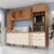 Cozinha Compacta Beatriz 2 Fornos com Vidro Espresso Móveis Off White/Nature