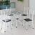 Conjunto de Jantar Mesa Tampo Redondo de Vidro Incolor com 4 Cadeiras Sara Yescasa Branco/Preto Liso