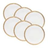 6 Pratos Wolff Paddy de Porcelana para Sobremesa Branco 19cm
