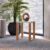 Mesa de Canto Quadrada Industrial Off White/Freijó – Dalla Costa