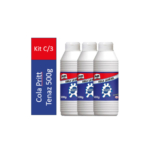 Kit com 3 – Cola Líquida Branca Tenaz Lavável 500g