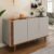 Balcão Buffet Elegance Ripado 3 Portas Cinamomo/Off White – Panorama Móveis