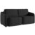Sofá Cama para Sala de Estar 2 Lugares 176cm Montserrat K01 Veludo Preto – Lyam Decor