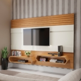 Painel para TV Até 65 Polegadas 2 Nichos Ripado Off White/Freijó – Dalla Costa