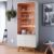 Cristaleira Noronha 4 Portas 3 Prateleiras com Led Off White/Matte/Freijó – Colibri
