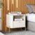 Mesa de Cabeceira Curva 1 Gaveta e 1 Nicho Pés e Puxadores em Metal 45cm Tucupí Off White/Dourado