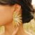 Vnox 18K Brincos De Folha De Ouro Para Menina Feminina , Bijuteria De Acessórios De Vestido Elegante Estilo Europeu E Americano
