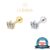 【LOMISS】Piercing Helix Conch Tragus Labret Titânio Pvd Flor De Lotus 3 Zirconias