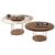 Conjunto Mesas de Centro Redonda MDF e Vidro Allure B01 Castanho – Lyam Decor