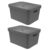 2x Caixa Plastica Multiuso 32L Organizadora OU Cube G Cinza