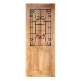 Folha de Porta Madeira Maciça Meia Grade Noruega 80x210x3,5cm Cedro Rosa