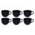 Conjunto de 6 Canecas 740ml Biona Jumbo Preta, Cerâmica