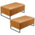 Kit 02 Puffs Decorativo Sala de Estar Cléo W01 Base Ferro 90 cm Couríssimo Whisky – Lyam Decor