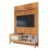 Rack Bancada Caribe Com Painel Para TV Até 55 Polegadas 1,35m Egeo Cedro/Off White Ripado Impressão 3D EDN
