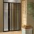 Box para Banheiro de Pvc 185x145cm Sanfonado Frontal Bcf Preto