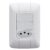 Interruptor Aria Tramontina 2 Teclas Simples+Tomada 2P+T 10A com Placa Branco