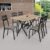 Conjunto de Mesa com 6 Cadeiras Luna  Craqueado Preto/Junco Manteiga