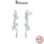 Bamoer 925 Sterling Sliver Stud Brincos De Fita Jóias De Folha Para Mulheres