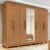 Guarda-roupa Casal Easy Slim 8 Portas Com Espelho e Pés Amendoa Clean