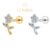 【LOMISS】Brinco Piercing Orelha Labret Aço Cirúrgico PVD Flor Zircônia Piercing Tragus Aço Inoxidável