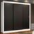 Guarda Roupa Casal Madesa Mônaco 3 Portas de Correr – Branco/Preto