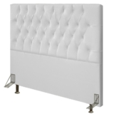Cabeceira Cama Box King 195cm Diamante Sintético J02 Branco – Mpozenato