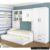 Quarto Infantil Chiara Guarda Roupa e Aéreo 2 Portas com Cama e Auxiliar Branco – Phoenix