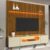 Rack com Painel para TV até 90 Polegadas Ripado Impresso LED Requinte Nobre 100% MDF Naturale/Off White