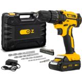 Parafusadeira Furadeira Profissional Sem Fio A Bateria 12v 10mm 3/8 Com Maleta Brocas Bits Pb3200k Oz