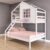 Beliche Casinha Com Janela Casal/solteiro Madeira Maciça Branco/ Rosa Housin