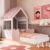 Cama Solteiro Infantil Montessoriana Casinha Nana Branco/Rosa C06 – Mpozenato