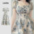 Lovito Vestido Boho com Botões Na Frente  Linha de Estrutura  Primavera/verão  Vestido azul L142ED161